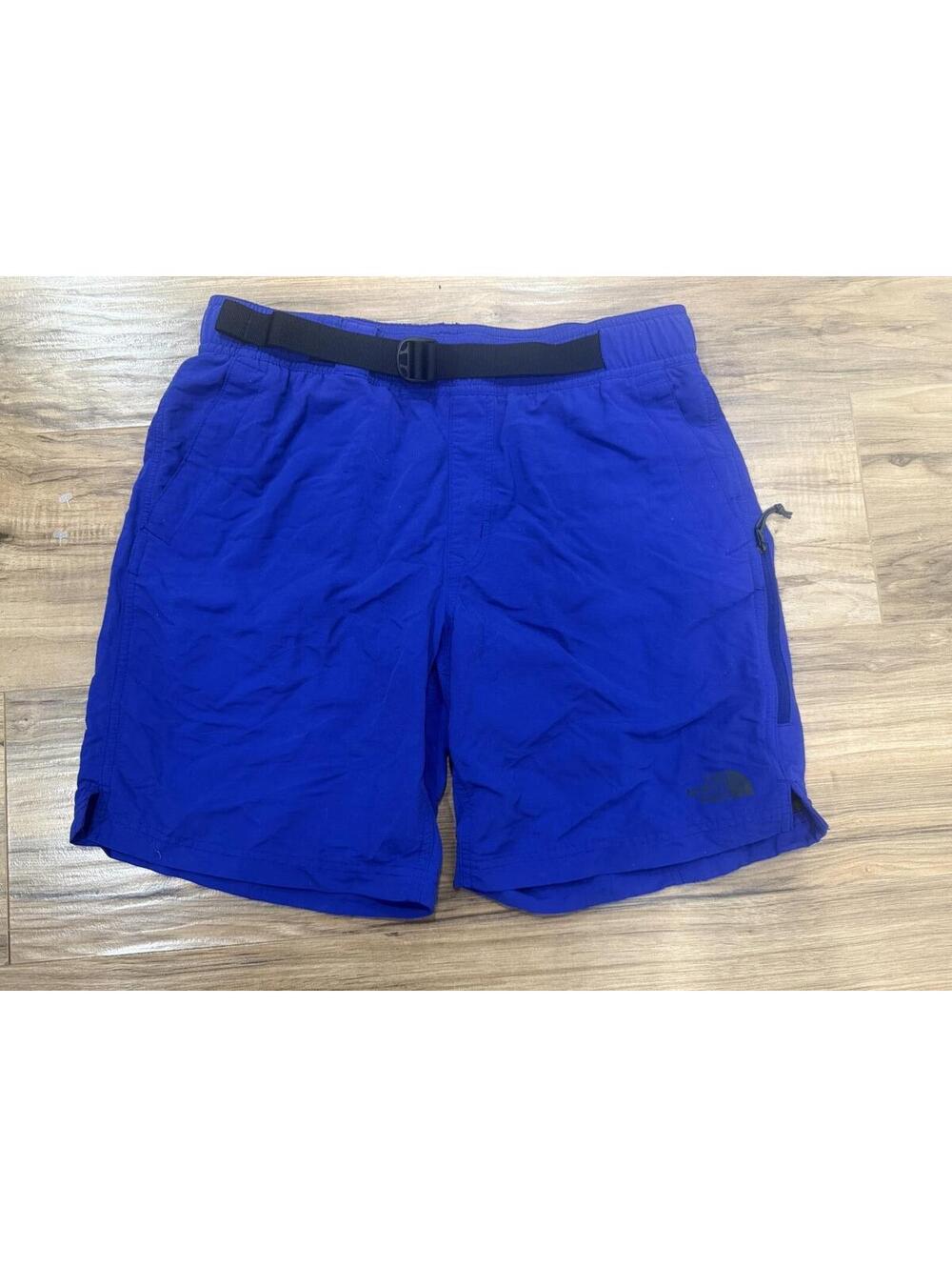 The North Face Belted Water Shorts Mens Small Blue Nylon Hiking Swim Trunks